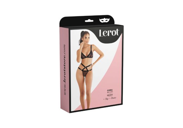 Conjunto Lenceria Cora Lerot Negro - Imagen 3