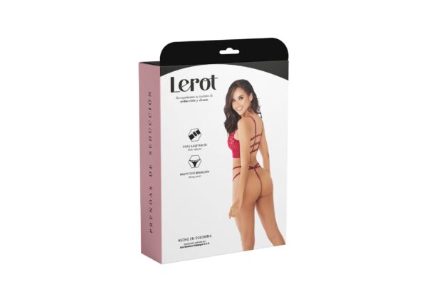 Conjunto Lenceria Ivy Lerot Vinotinto - Imagen 4